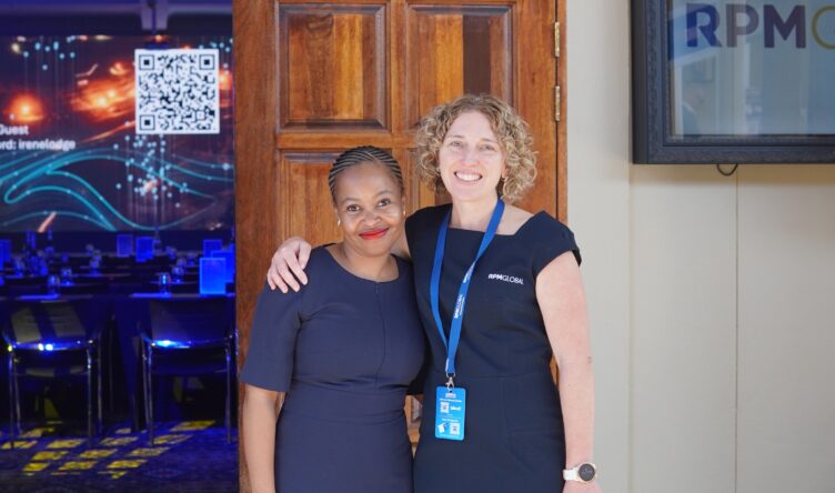 Two women smiling